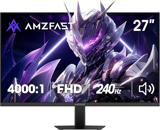 Amzfast 27 Inch 240Hz Gaming Monitor, FHD Fast VA Panel 4000:1 Contrast by Amzfast