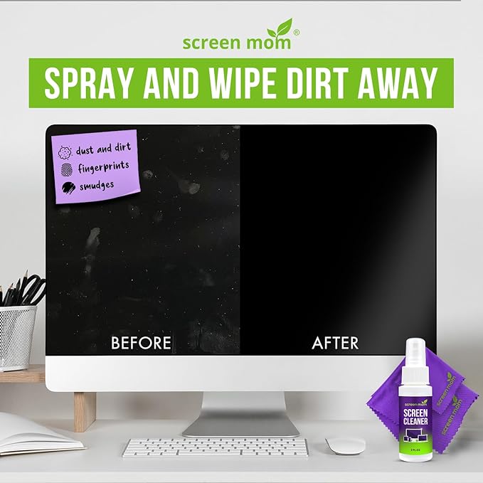 Screen Cleaner Spray and 2 Microfiber Cloths - 2oz Bottle by Screen Mom-Screen - Image 5