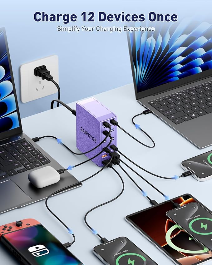 SAIPKYGS USB Charging Station, 12-Port USB C Charger Block - Image 4