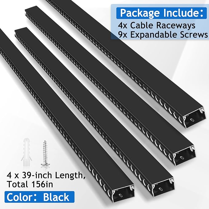 ZhiYo Cable Raceway 156in, Server Rack Cable Management Under Desk Cord - Image 5