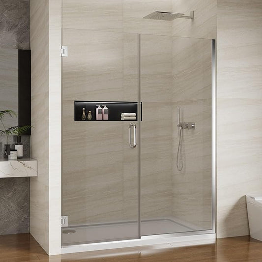 Pivot Swing Shower Door, Adjustable Width 58.9-60" W x 74" H Semi-Frameless by ViivppaiShowerDoors