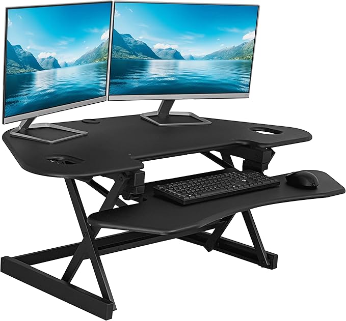 Rocelco 46" Height Adjustable Corner Standing Desk Converter by Rocelco