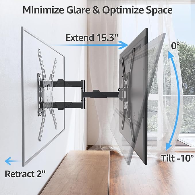 MOUNTUP TV Wall Mounts for Most 26-60 Inches TVs, Full Motion TV Bracket - Image 4
