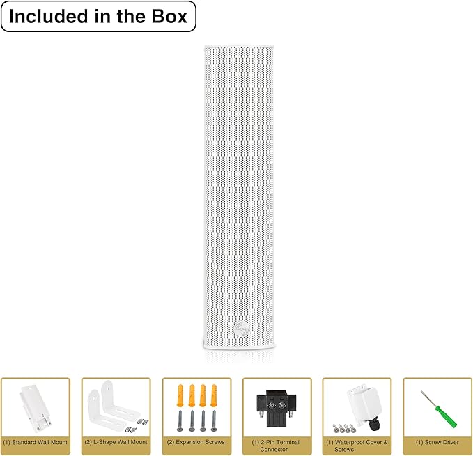 Sound Town Weatherproof Compact Aluminum Line Array Column Speaker - Image 7