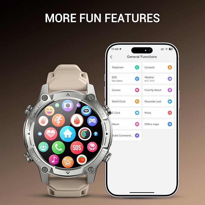 Smart Watch for Men, with GPS, Offline Maps, Heart Rate, Blood Oxygen, Sleep - Image 9