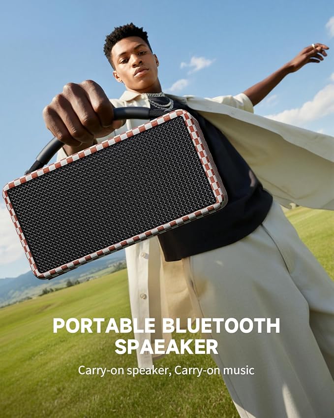 DINDIN Portable Bluetooth Speaker: 80W, 20H Playtime, Loud Wireless Wood - Image 3