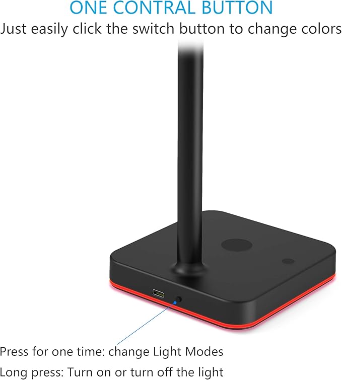 KAFRI RGB Headphone Stand with USB Hub Desk Gaming Headset Holder Hanger Rack - Image 6