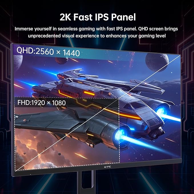 KTC 27 Inch QHD Gaming Monitor, 2K 200Hz Up to 210Hz 1ms Fast IPS Computer - Image 3