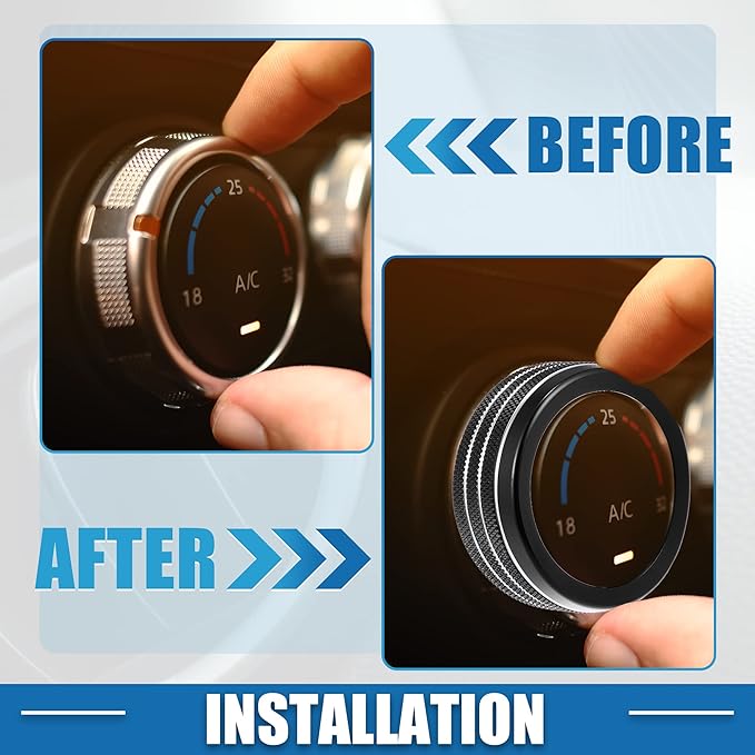 A ABSOPRO 3pcs Car Air Conditioner Knobs Decals AC Radio Switch Knob Cover - Image 3