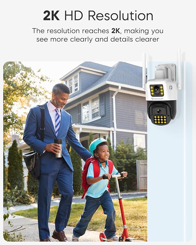 VSTARCAM 3MP+3MP Security Cameras Wireless Outdoor, 2K Dual Camera, 360° Pan & - Image 4