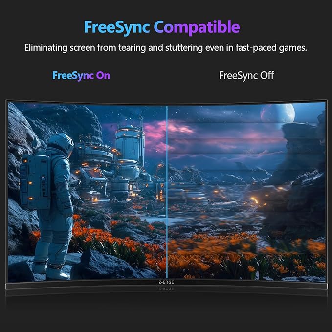 Z-Edge 27 inch Curved Gaming Monitor, QHD 1440P 165Hz 144Hz Curved 1500R - Image 9