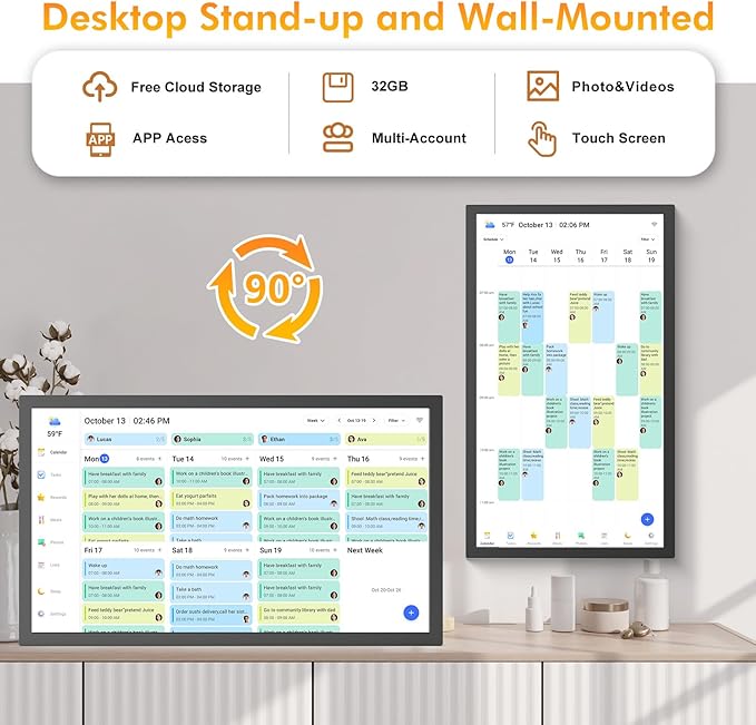32" Smart Digital Frame Calendar-for-Family-Planner - Image 5