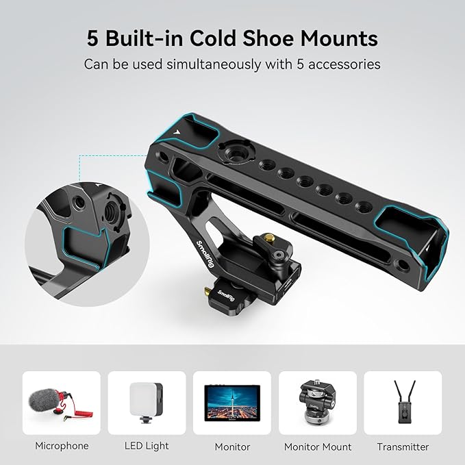 SmallRig Lightweight NATO Top Handle, Quick Release NATO Grip w/NATO Rail - Image 4
