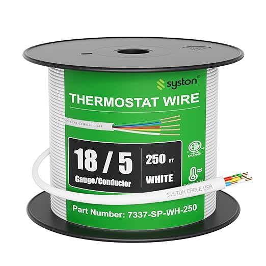 Syston 18/5 Thermostat Doorbell HVAC Heating Control Cable Wire, 18 AWG 5 - Image 3