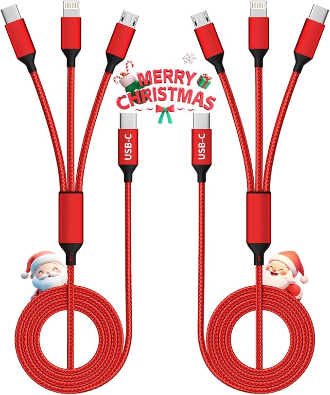 USB C Multi Charging Cable, 3 in 1 Charging Cable Nylon Braided Universal by Firsting