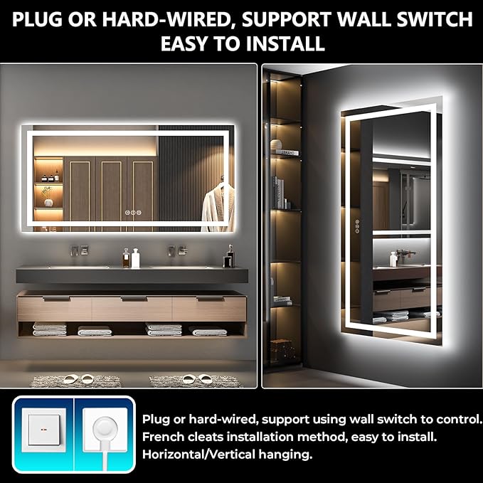 YEELAIT 72x36 Inch LED Bathroom Mirror - Image 7