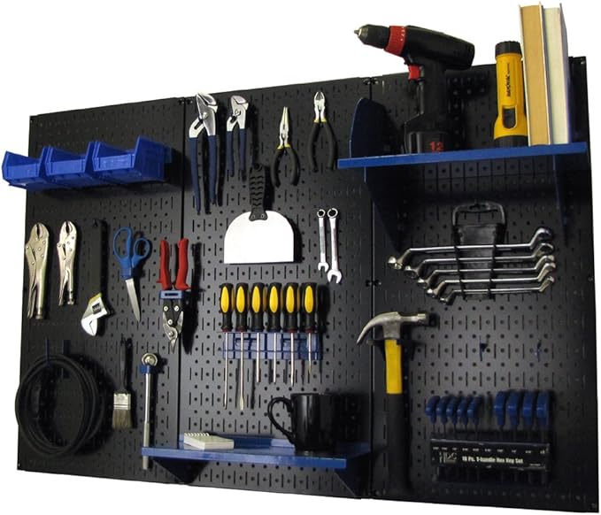 Wall Control Pegboard Organizer 4 ft. Metal Pegboard Standard Tool Storage Kit by Wall+Control