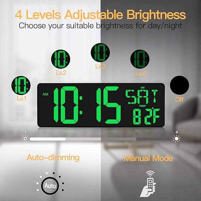 XREXS Large Digital Wall Clock - Image 5