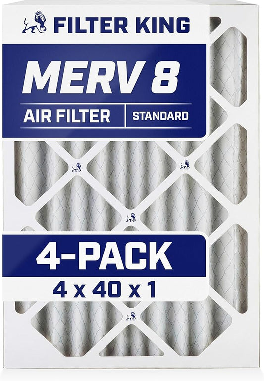 Filter King 4x40x1 Air Filter | 4-PACK | MERV 8 HVAC Pleated A/C Furnace by FilterKing