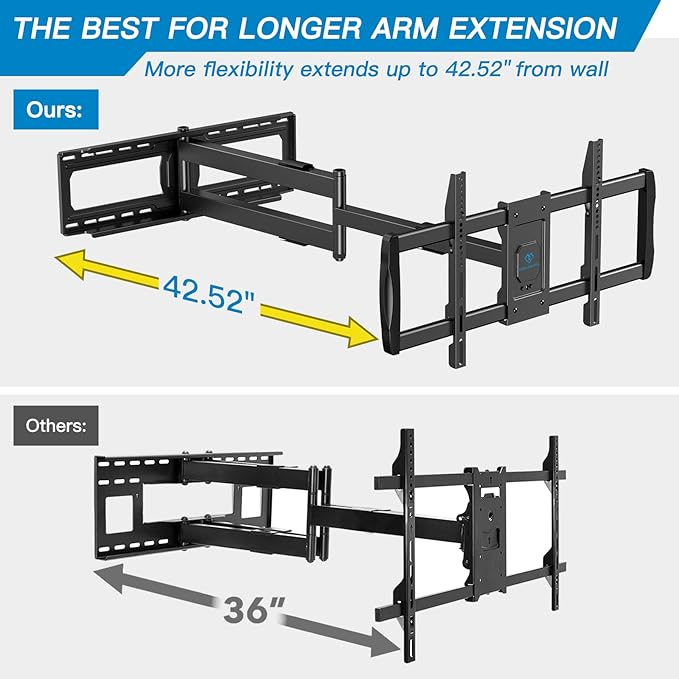 PERLESMITH Long Arm TV Wall Mount - Image 4
