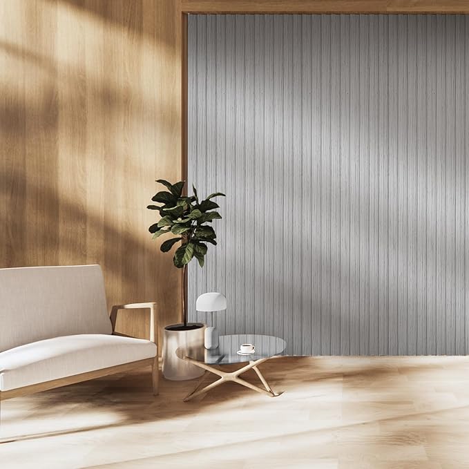 OUZUGIE WPC Acoustic Slat Wall Paneling, Living Room, TV Background, Study Room - Image 2