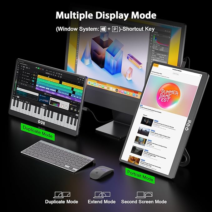 QQH Portable Monitor, 15.6" Portable Travel Monitor - Image 4