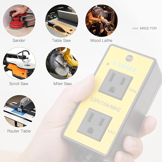 KTNNKG Automatic Remote Vacuum Switch，Load Sensing Outlets, Power Tool/Table - Image 5
