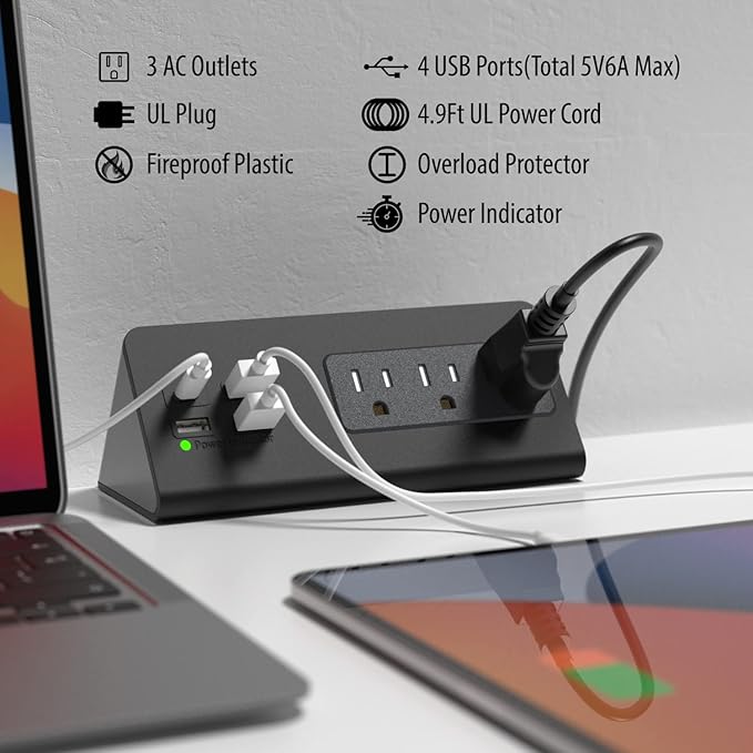 Nightstand Edge Mount Power Strip - Image 2