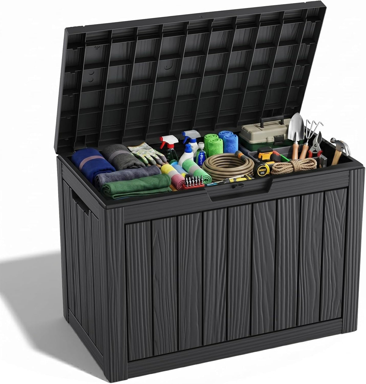 rojik 54 gal outdoor deck box, waterproof resin, main product view