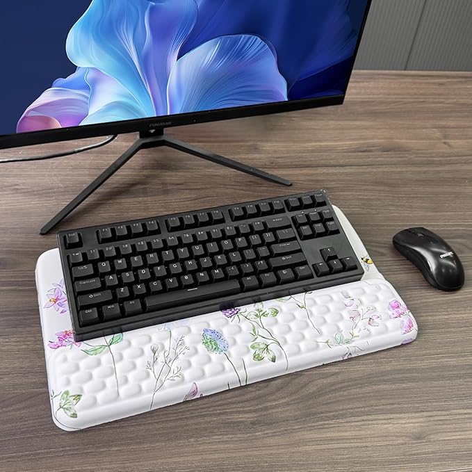 Computer Keyboard Stand with Wrist Rest, Ergonomic Tilted Keyboard Holder - Image 7