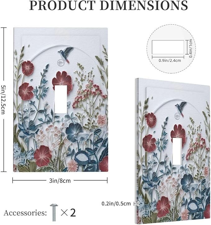 Bvtewkhz Wildflowers Flowers Floral Plants 1 Gang Single Toggle Wall Plate - Image 5