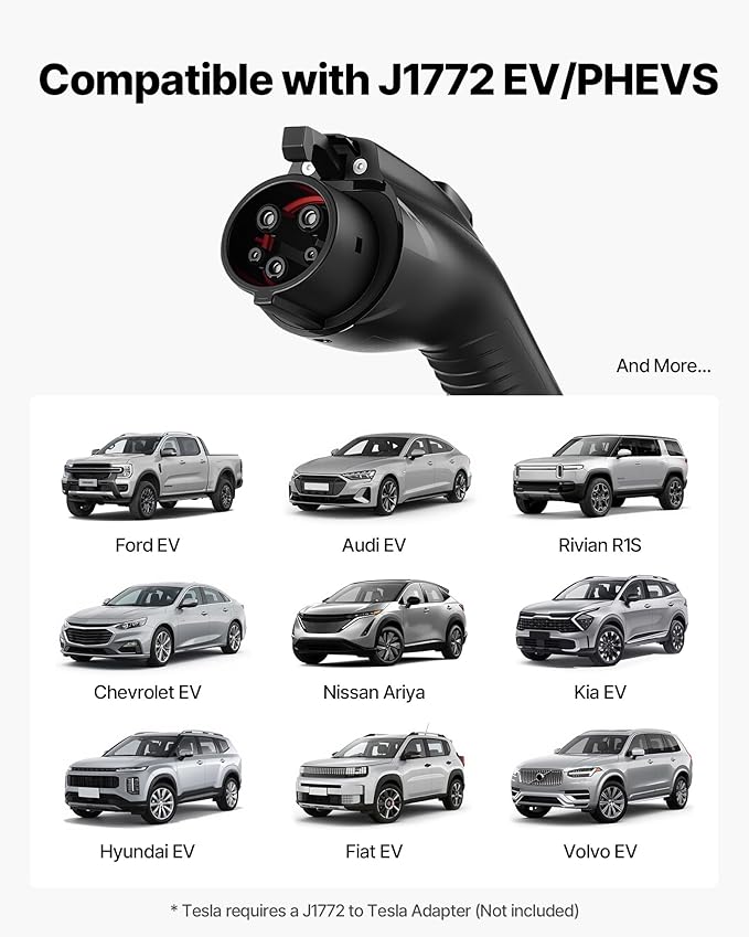 VEVOR Level 2 EV Charger, 32 Amp Adjustable Current, 240V Electric Vehicle - Image 3