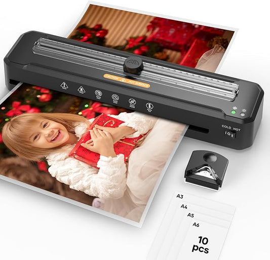 Laminator Machine 13-Inch, A3 Laminator Thermal with10 Laminating Sheets by SimpleEasierSafer