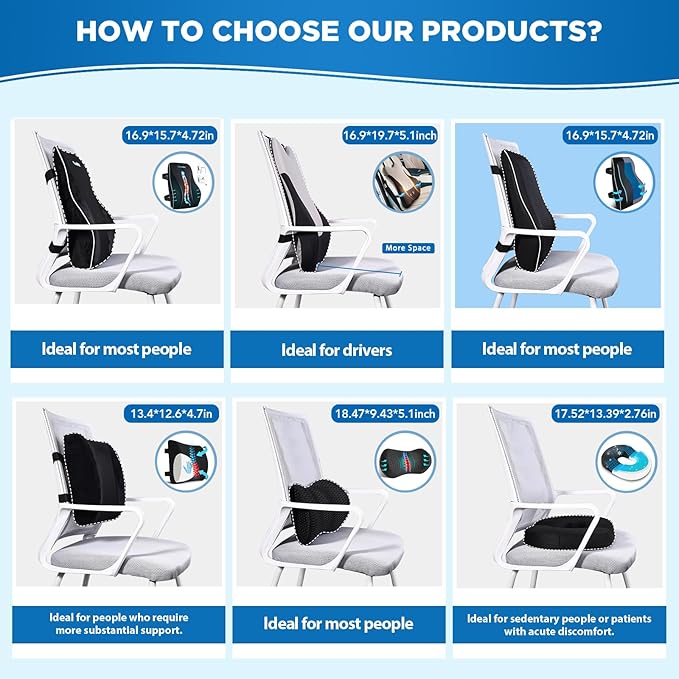 Gel Lumbar Support Pillow for Office Chair Car Gaming Chair Lower Back Pain - Image 6