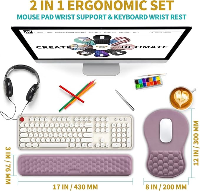 Hokafenle 2 in 1 Ergonomic Mouse Pad Wrist Support & Wrist Rest - Image 2