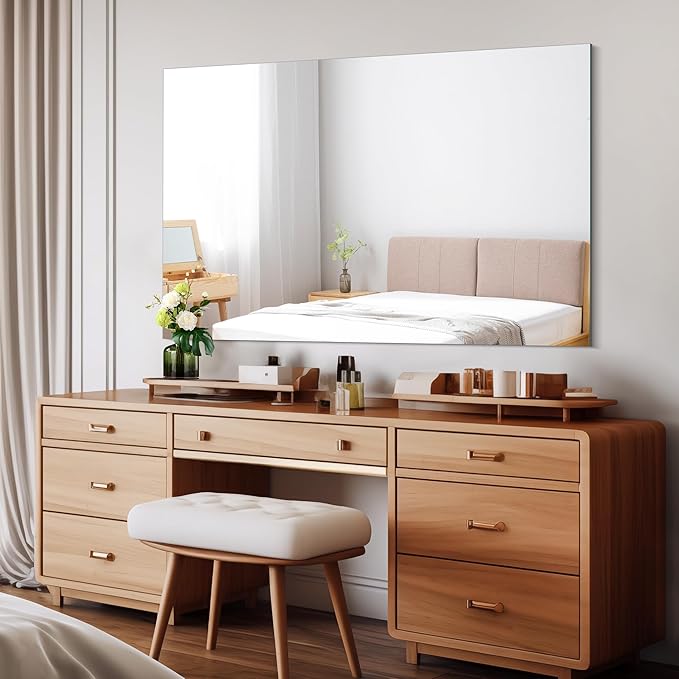 CILIBER Frameless Mirror, 30x48 inch Rectangle Bathroom Mirrors - Image 2
