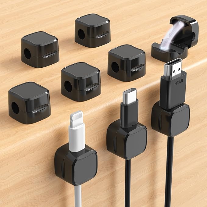 Magnetic Cable Clips, Adjustable Cord Holder Management, Adhesive Wire Keeper by COOCAT