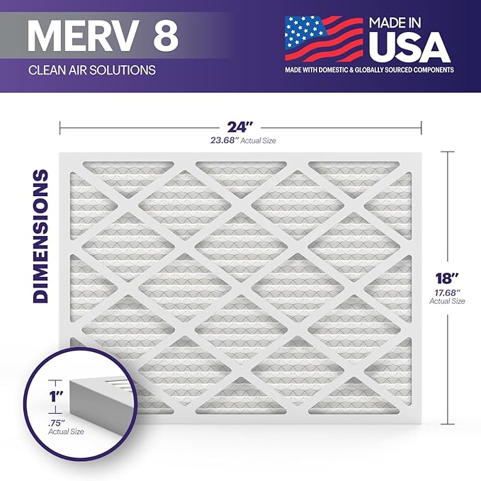 BNX TruFilter 18x24x1 Air Filter MERV 8 - Image 2