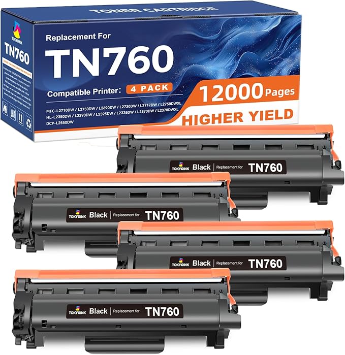 TN760 Toner Cartridge Compatible Replacement by TOKYOINK