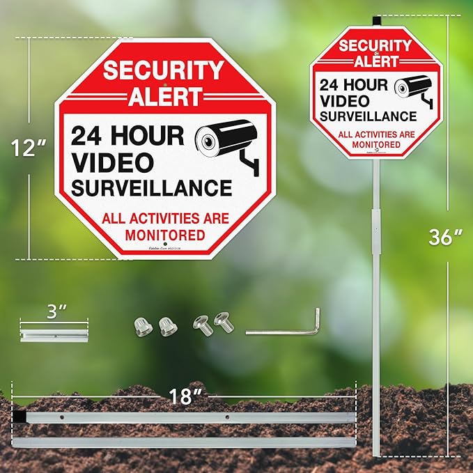 Faittoo Security Sign Video Surveillance Sign - Image 2