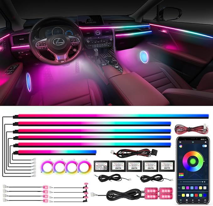 Dreamcolor Acrylic Ambient Lighting Car Lights – Wireless APP Control, Music by WEBUPAR