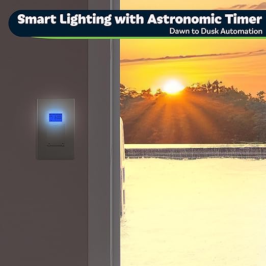 TOPGREENER Digital Astronomic Timer Switch, 7-Day Programmable Sunrise Sunset - Image 4