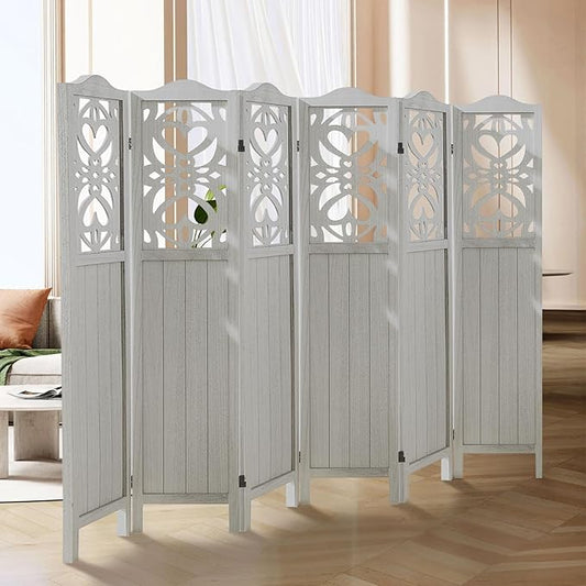 ALeesing 6 Panel Room Divider Fully Assembled, Carved Room Dividers and Folding by ALeesing