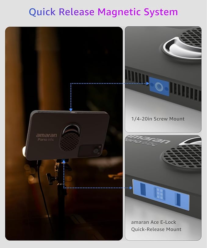 amaran Pano 60c Kit, Compact 60W RGBWW Full Color Panel Light, Support USB-C PD - Image 6