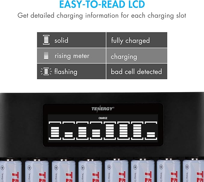 Tenergy TN480U 8-Bay LCD Display Fast Charger - Image 5