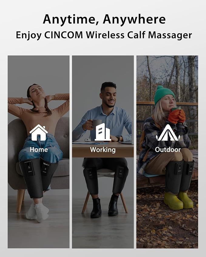 CINCOM Leg Massager with Heat and Air Compression, Cordless Calf Massager - Image 7