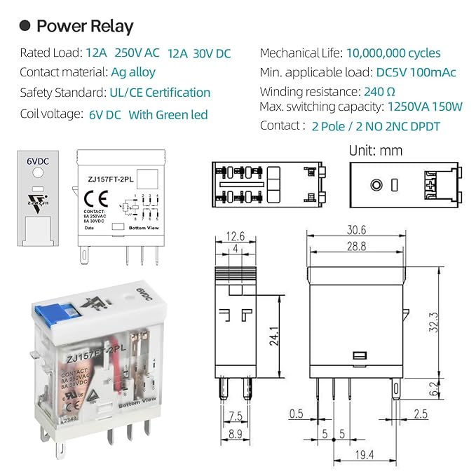 6 Volt Electromagnetic Power Relay - Image 4