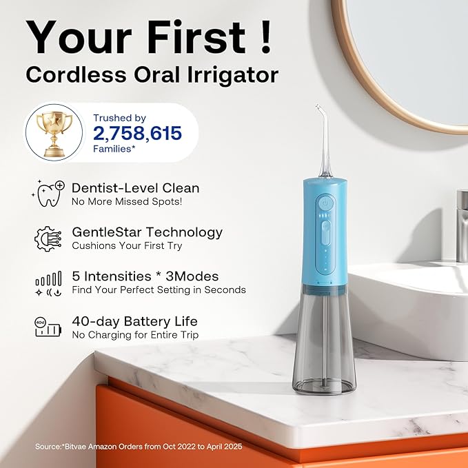 Bitvae Water Dental Flosser Teeth Picks, Cordless Portable Oral Irrigator - Image 2
