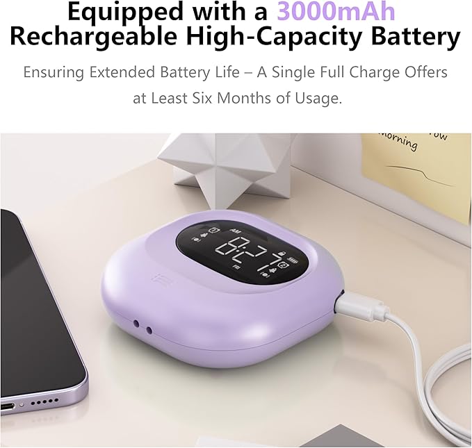 Mesqool Vibrating Alarm Clock for Heavy Sleepers, Rechargeable Battery Operated - Image 5