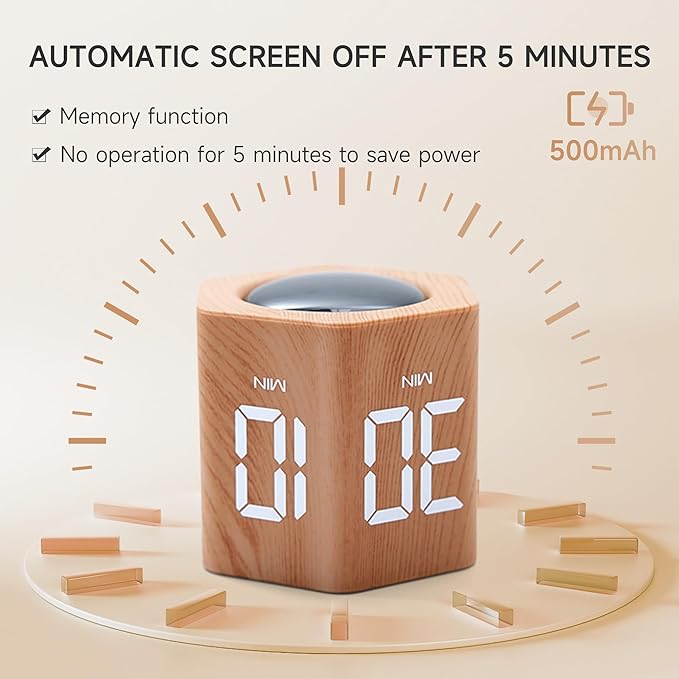 Productivity Timer 1, 60 Minutes Preset, Desk Cube Timer - Image 5